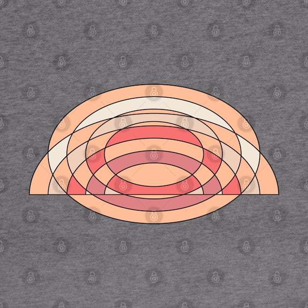 Peach Fuzz Minimal Ellipse Geometric Line Art by ellenhenryart